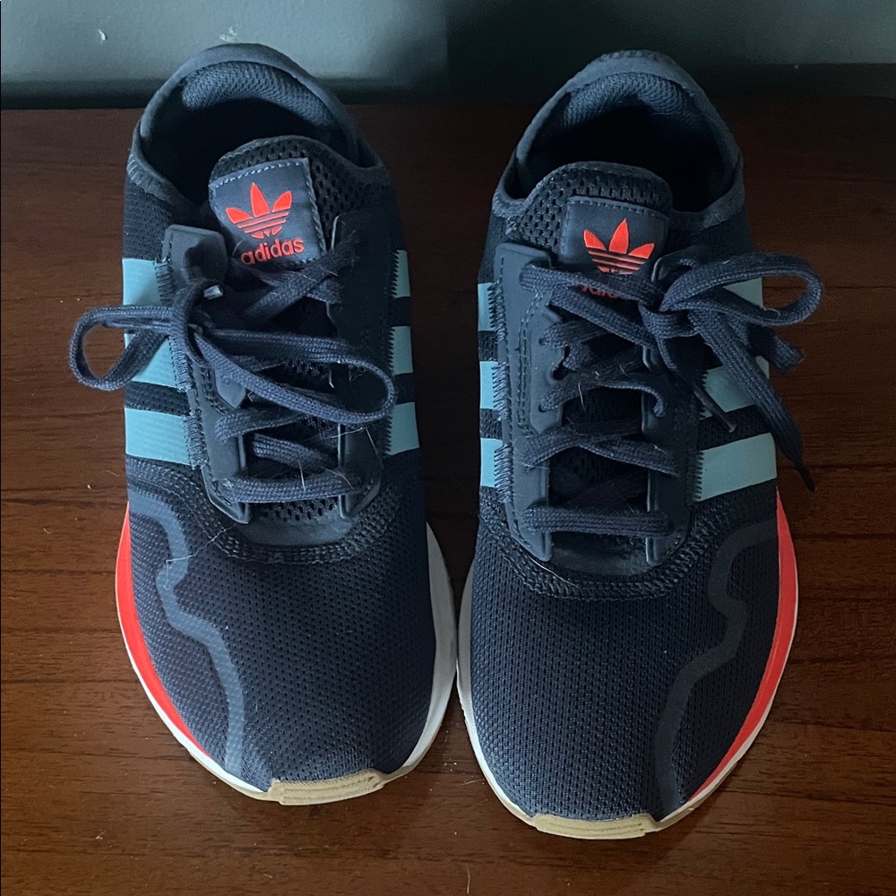 Adidas Dark Blue and Red Athletic Shoes